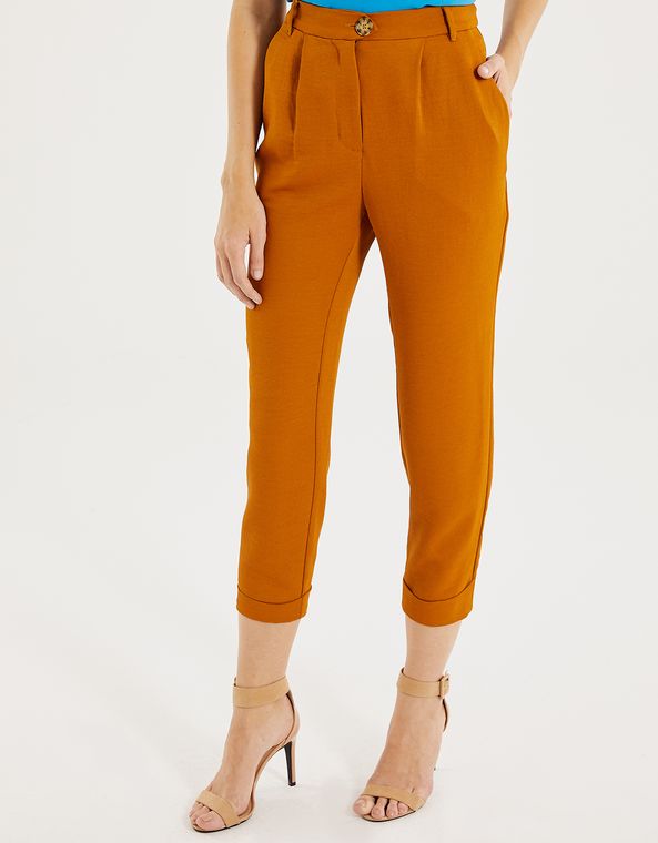 calça alfaiataria caramelo